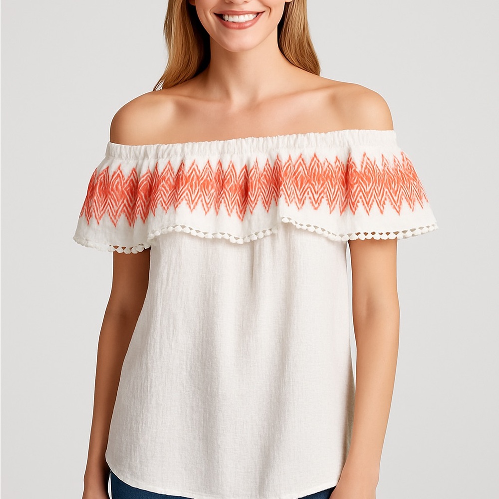Medium Off Shoulder Hester & Orchard Ruffle Top